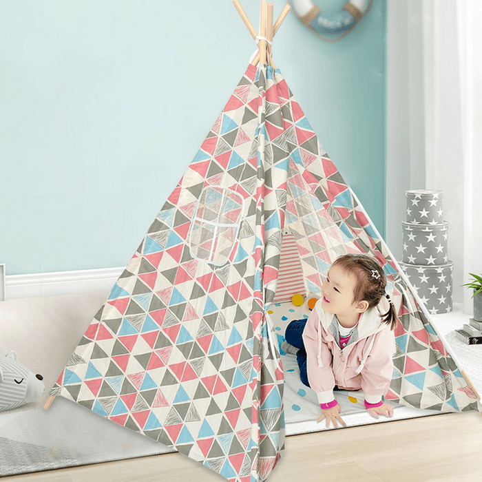 1.8M Kid Teepee Tent Folding Portable Childrens Playing House Game Tent Girls Boys Gift