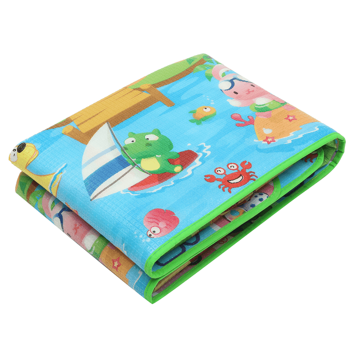 2X1.8M Kids Waterproof Foldable Play Mat Rug Cushion Crawling Mat Outdoor/Indoor Game Animal Kingdom Pattern Carpet