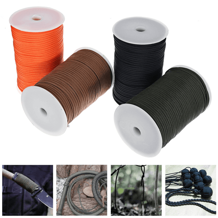 100M Outdoor Camping Tent Rope 9 Strand 550 Military Standard Parachute Rope Cord Lanyard for Hiking Camping