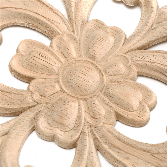 Unpainted Wood Oak Carved Onlay Applique Furniture Home Decor 21X11Cm/28X15Cm