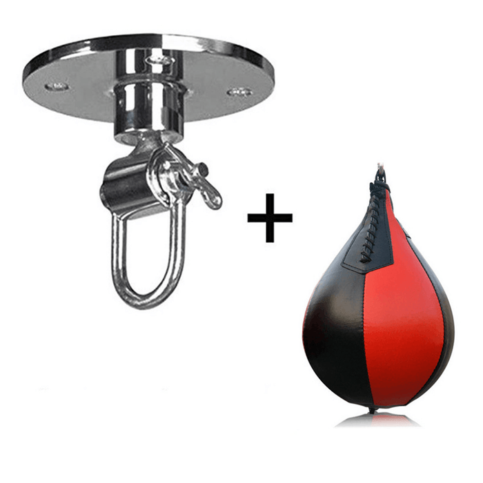 Boxing Pear Shape Speed Training Ball Swivel Punch Punching Exercise Fitness Bag + Suspension Rotator Set