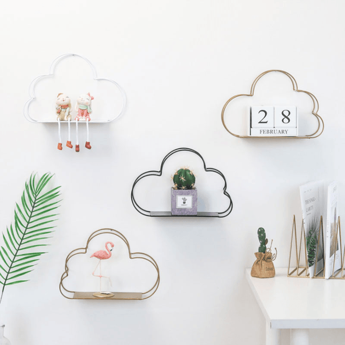 Multi-Function Storage Rack Wall Hanging Rack Cloud Shaped Floating Shelf Rack