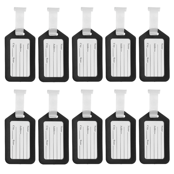 10 Pcs Luggage Bag Tag Name Address ID Label Plastic Travel Bag Tags for Suitcase Bag