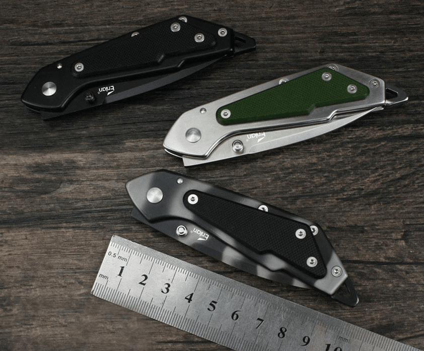 Enlan M017 8Cr13Mov Blade Folding Knife Kitchen Fruit Peeler Outdoor Portable Cuting Tool Mini Stainless Steel Knife Pocket Utility Knife Portable Collection EDC Tool