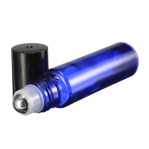 6Pcs 10Ml Cobalt Blue Glass Roll on Essential Oil Bottle Refillable Steel Roller Ball with Droppers