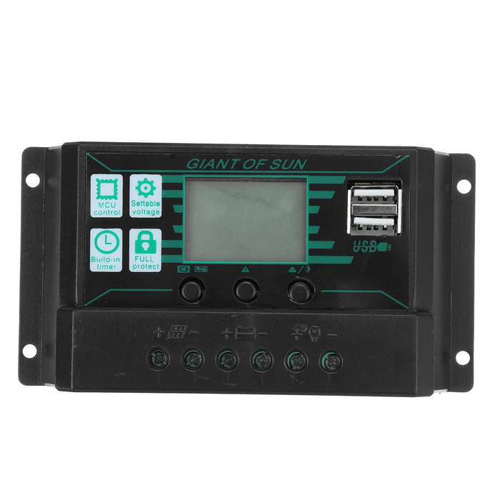 10A-60A Amp Solar Panel Battery Regulator Charge Controller 12/24V Auto Dual USB