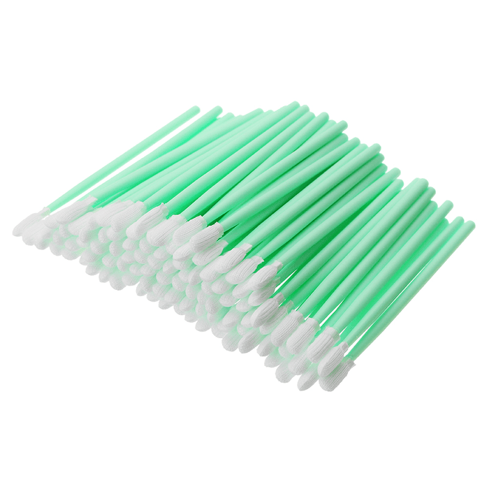 100Pcs Polyester Swab Sticks Microfiber Cleaning Head Swab for Solvent Printer Optical Equipment