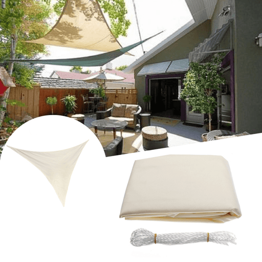 2.4X2.4X2.4M Triangle Sun Shade Sail Canopy Patio Garden Awning UV Block Top Shelter Beige