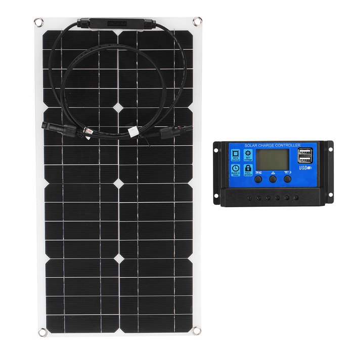 100W Flexible Solar Panel Battery Charger Kit Boat Car & 30/60/100A Controller