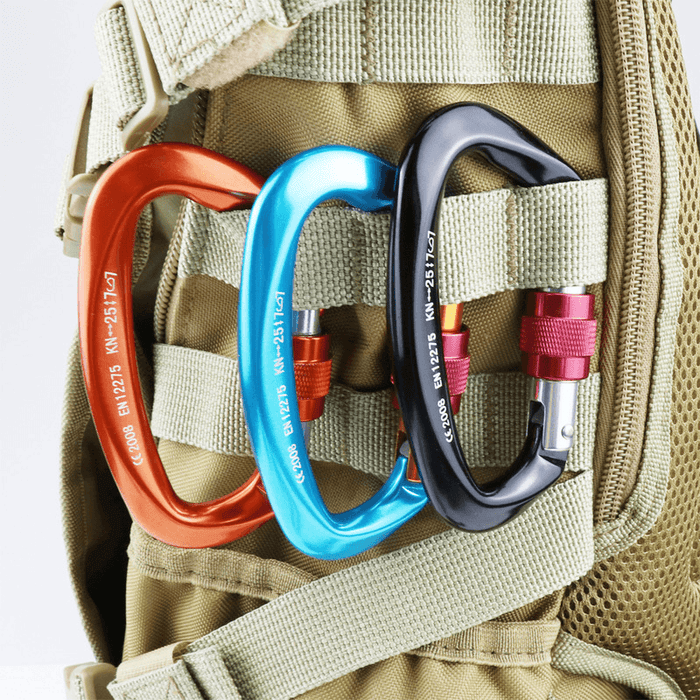 25KN Max Load Outdoor D Shape Carabiner Aviation Aluminum Safety Buckle Camping Climbing Security Swing Buckle