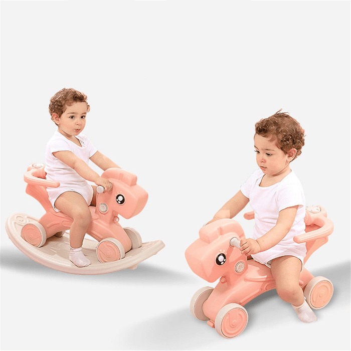 2 in 1 Toddler Little Rocking Horse Baby Walker Ride on Toy Kids Rocker Small Household Kindergarten Chair Supplies