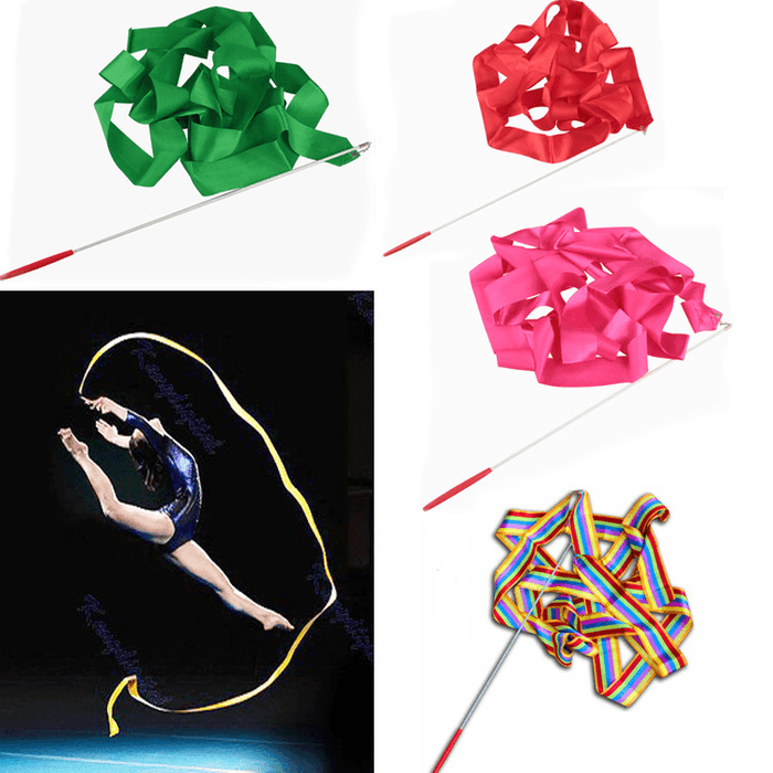 4M Gymnastic Art Streamer Ballet Dance Ribbon with Twirling Rod