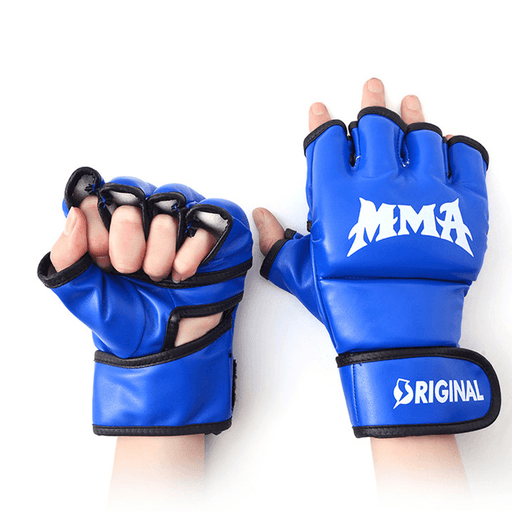 MMA 8Oz/10Oz/12Oz/14Oz Boxing Black Gloves Thickened Foam Half Finger Breathable Sports Boxing Training Gloves for Adult Children