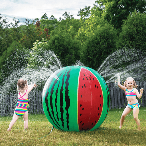 Inflatable PVC Water Spray Ball Watermelon Pattern Outdoor Beach Ball Lawn Water Play Entertainment Toys