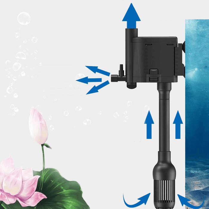 3 in 1 Aquarium Submersible Fish Tank Pump Water Filter Oxygen Pump Water Circulation