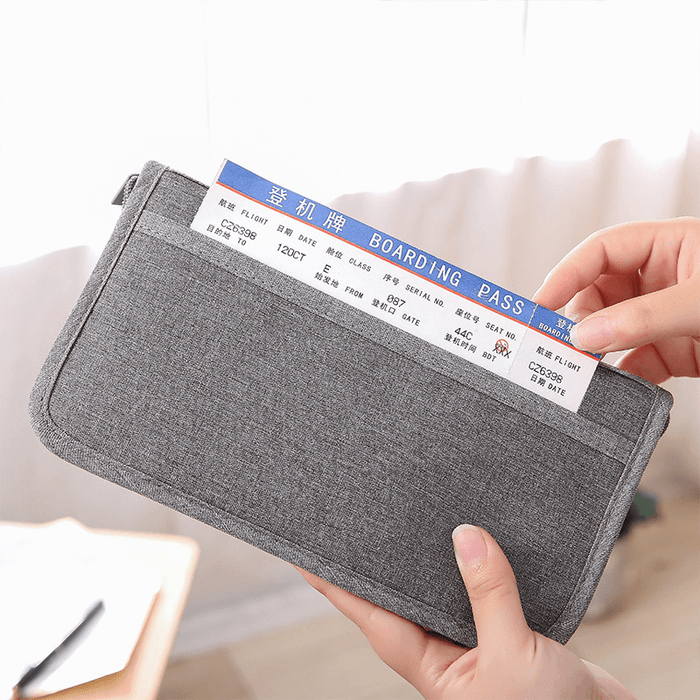 Men Women Passport Holder Multi-Function Document Bag Travel Credit Card Wallet Organizer Storage Sports Bags