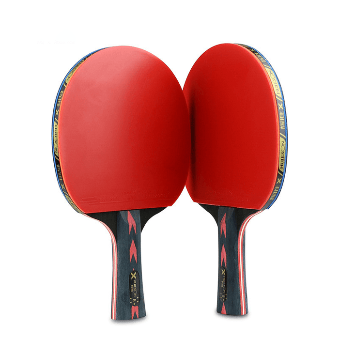 2 Pcs Table Tennis Racket Professional Wood Rubber Table Tennis Paddle Sport Equipment