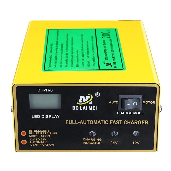 12V/24V 15A Auto Lead Acid Battery Charger Intelligent Pulse Repair LCD for Car Motorcycle