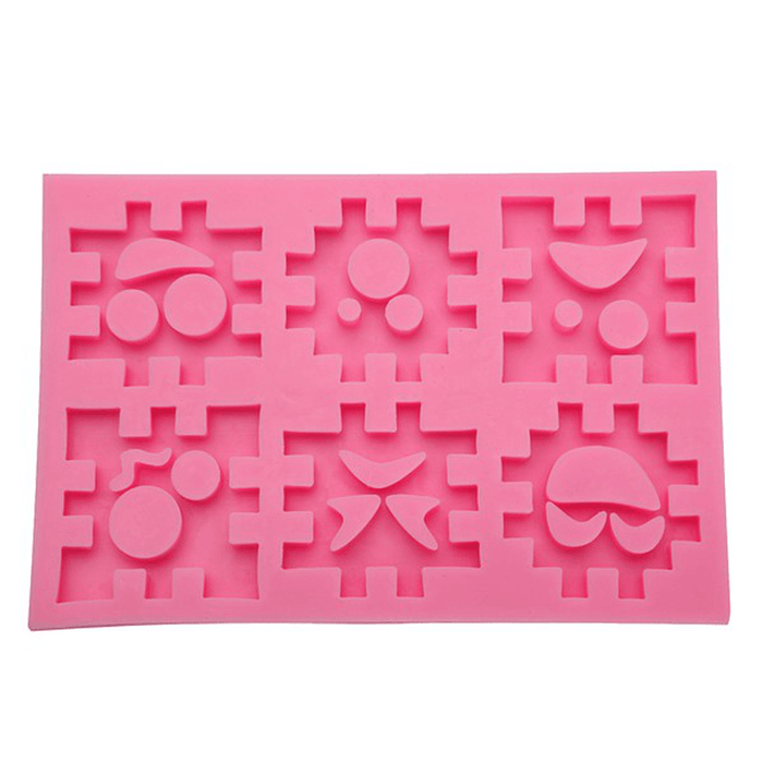 Blocks Expression Silicone Cookie Mold Fondant Cake Mould Creative Baking Accesseries