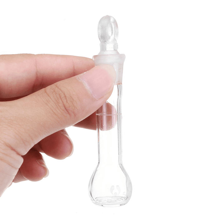 5Ml Clear Glass Volumetric Flask W/ Glass Stopper Lab Chemistry Glassware