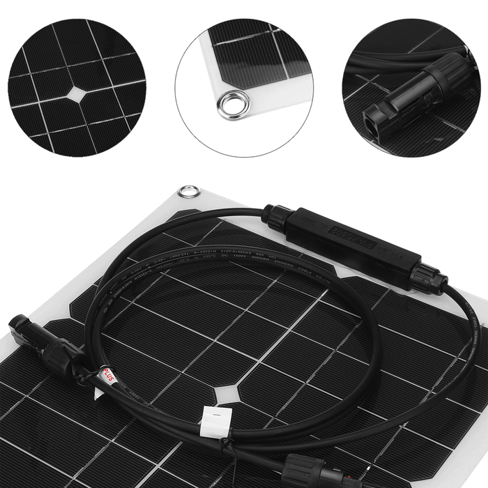 100W Flexible Solar Panel Battery Charger Kit Boat Car & 30/60/100A Controller