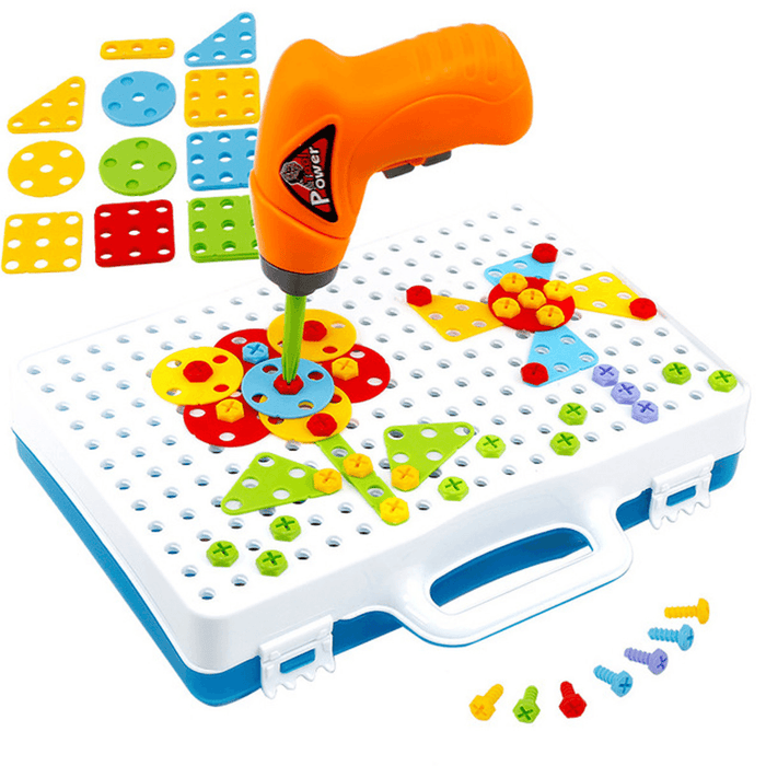 Children Fun Electric Drill Puzzle Toys Disassemble Screw Nut Assembly Comb