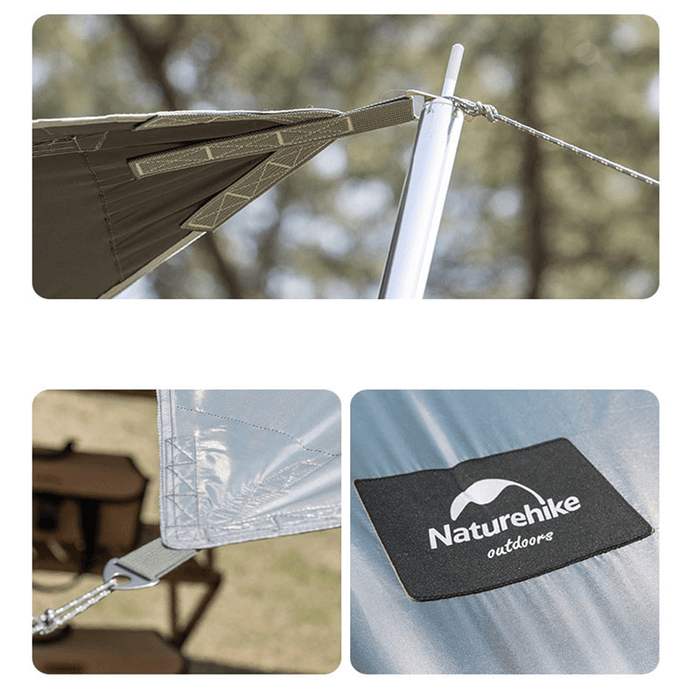 Naturehike Waterproof Awning UV Protection Exterior Shade Sail Camping Tarp Sun Shelter Cloth for Party Garden Beach Outdoor Sun Shade