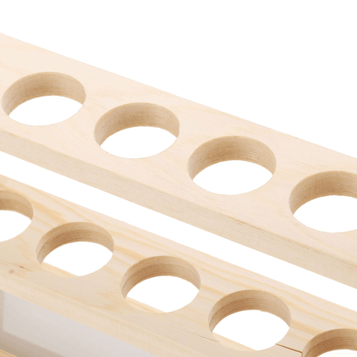 6 Holes Test Tube Rack Testing Tubes Clip Holder Stand Dropper Wood Lab Supplies 6 Hole Diameter 25Mm