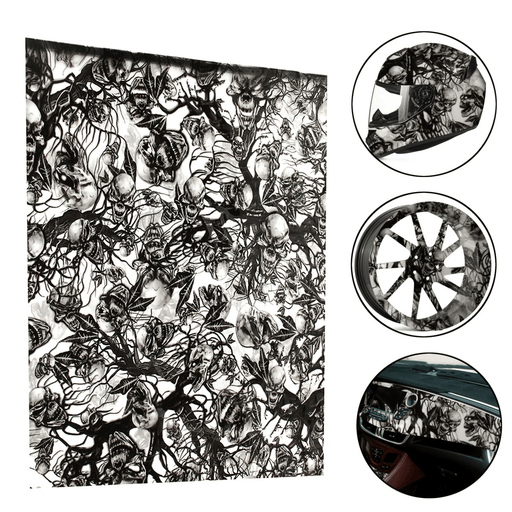 BIKIGHT 50X100Cm PVA Hydrographic Film Odorless Water Transfer Printing Film Hydro Dip Skull Style Decals for Bike Helmet