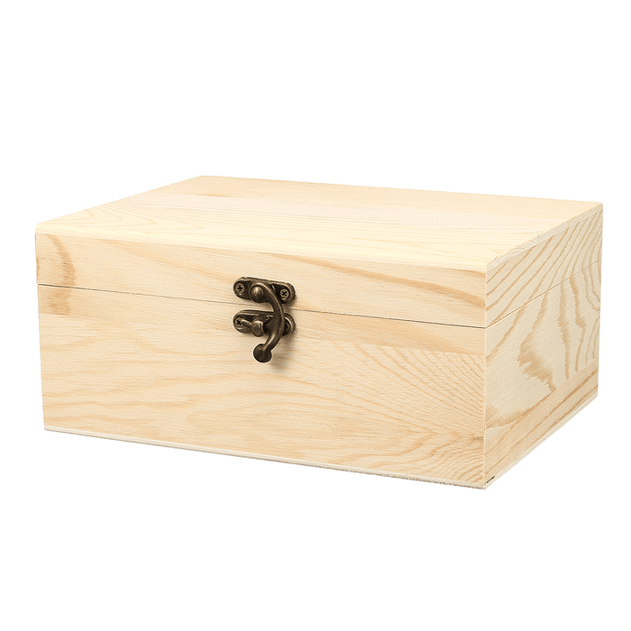 Wooden Vintage Treasure Chest Wood Jewelry Storage Box Case Organiser Ring