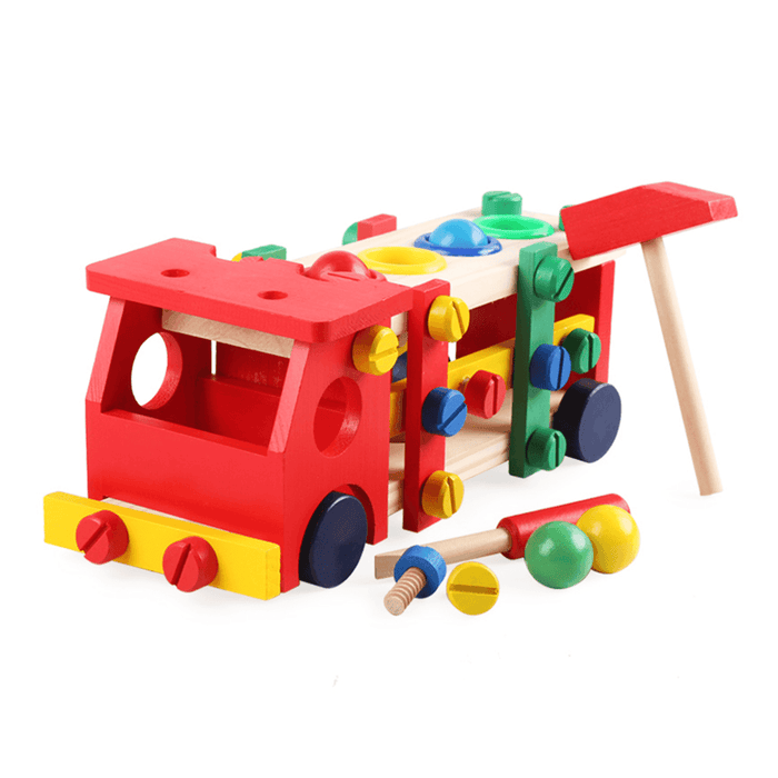 DIY Educational Toys Kids Exercise Practical Wooden IQ Game Car Assemble Building Gift Training Brain Toys