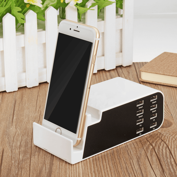 AC100-240V 8 Ports USB Charger Desktop Charger Phone Holder Charging Station