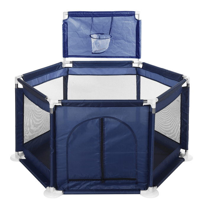 2 in 1 6-Sided Baby Playpen with Ball Frame Toddler Children Play Yardsfor Children under 36 Months Tent Basketball Court Gifts