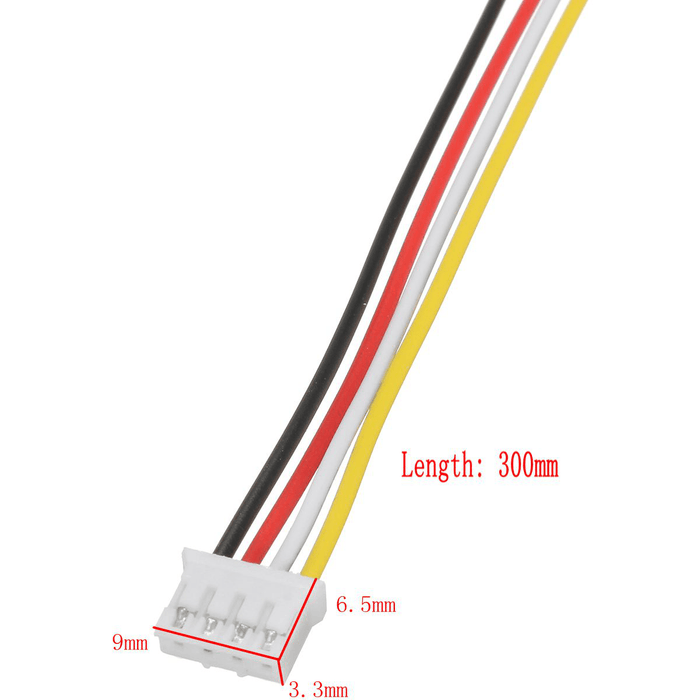 Excellway® 10 Sets Mini JST 2.0Mm PH 4Pin 26AWG Male Female Connector Plug Wire Cables 300Mm