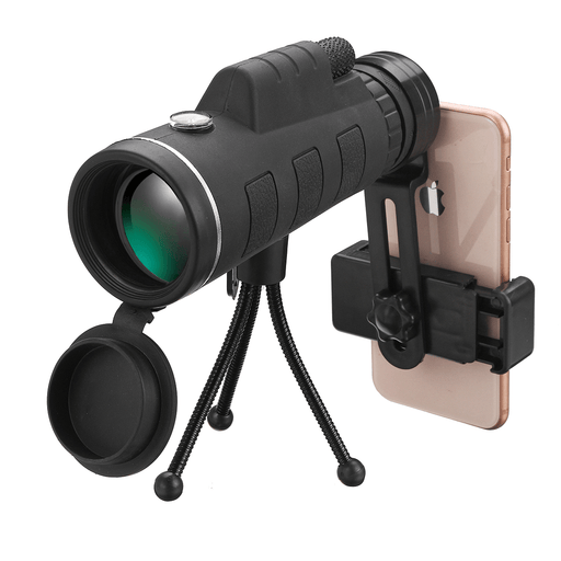 40X60 Monocular HD Optic BAK4 Low Light Night Vision Telescope with Phone Holder Clip Tripod Outdoor Camping