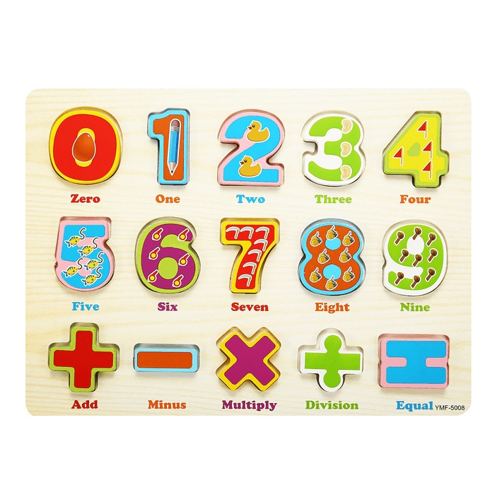 1 Set Wooden Puzzle Hand Grab Board Toy Alphabet Letters Numbers Toddler Kids Early Learning Toys Gift