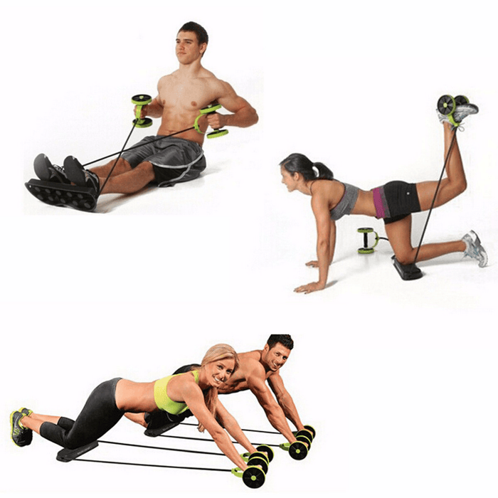 Abs Exercise Wheels Roller Stretch Elastic Abdominal Pull Rope Abdominal Muscle Trainer Home Fitness Equipment