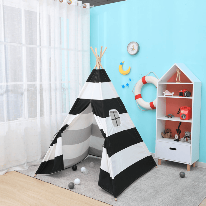 130Cm/160Cm Kids Portable Play Tents Teepee Tipi Play House Children Baby Cotton Canvas Indian Pretend Playhouse Boys＆Girls Gifts