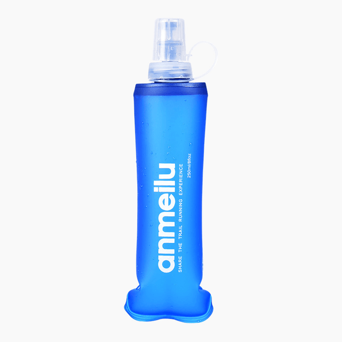 ANMEILU 500ML Frosted TPU Outdoor Sports Running Cycling Soft Water Bag with Straw Folding Portable Soft Water Bottle