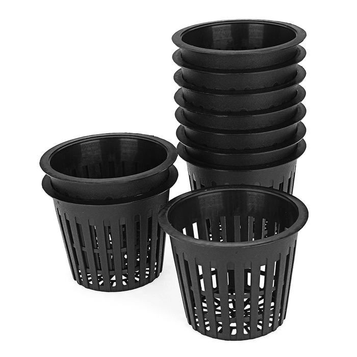 10Pcs Black Mesh Net Hydroponic Aeroponic Flower Container Plant Grow Pot Cup Planting Baskets