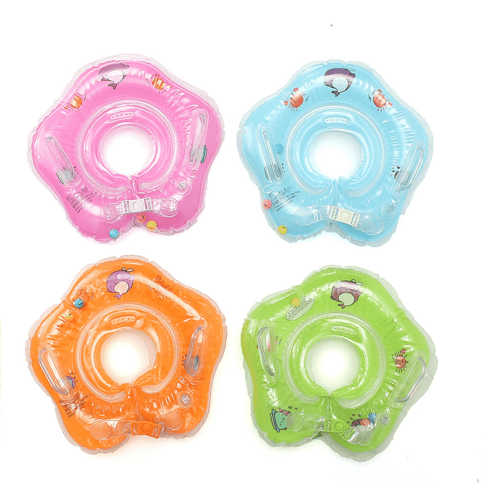 Baby Infant Swimming Pool Bath Neck Floating Inflatable Ring with Built-In Belt