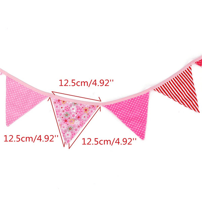 Lovely Handmade Fabric Flags Buntings Pennants Wedding Birthday Party Decoration Flag Bunting