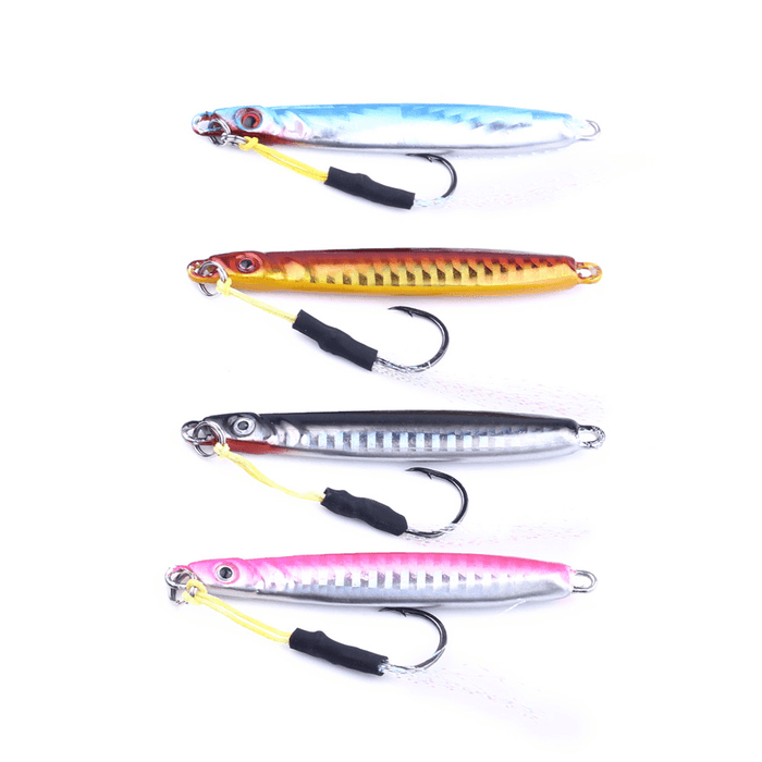 ZANLURE 4Pcs/Set 8CM 30G Metal Lead Head Jigs Squid Saltwater Deep Sea Artificial Fishing Lure