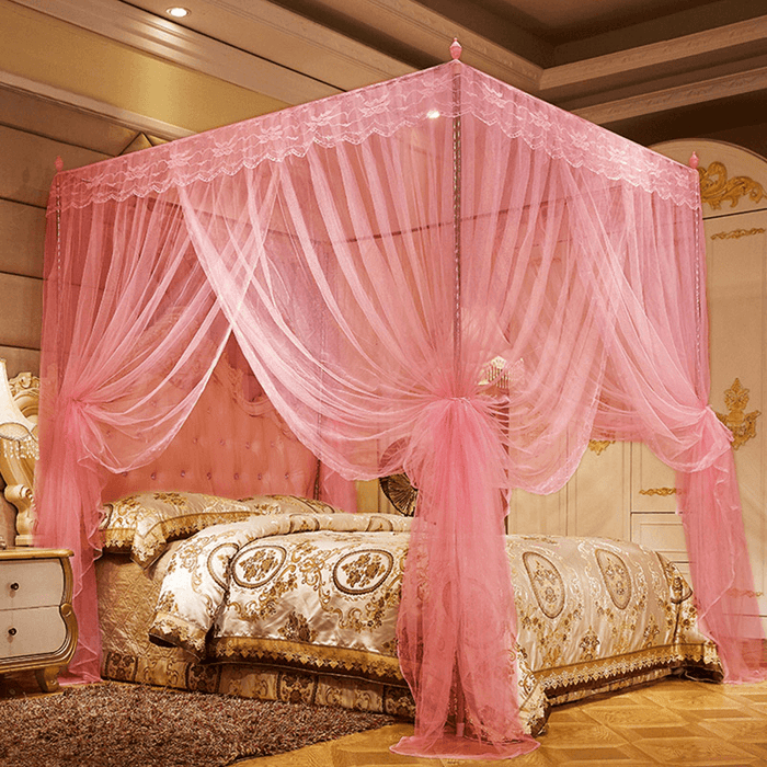1.8 X 2M Luxury Princess Style Bed Netting Curtain Panel Bedding Canopy Four Corner Mosquito Net