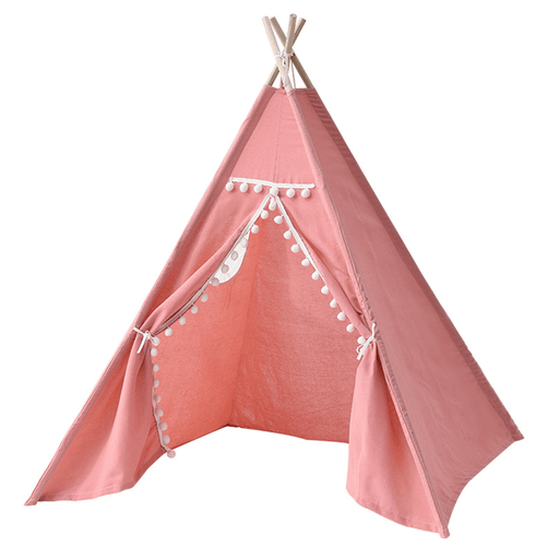 Kids Game Tent Triangle Play House Children Canvas Castle Tent Indoor Garden Gift