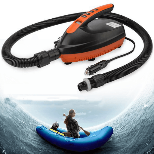 12V LED Display 16SPI Outdoor Sports Vehicle Inflatable Pump Paddle Board Dinghy Kayaking Air Pump with 6Pcs Air Tap