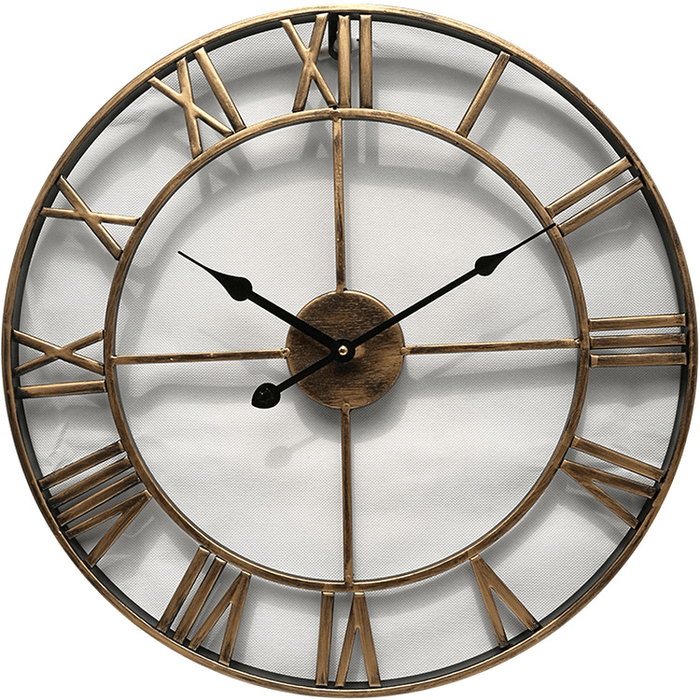 Creative Wall Clock Living Room round Hollow Out Cafe Bar Wrought Metal Vintage Wall Clock