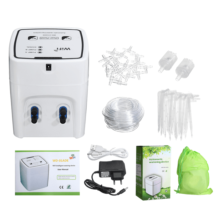 EU Plug Wifi Control Watering Device Automatic Water Drip Irrigation Watering System Kit WIFI Mobile APP Control Double Pump Garden