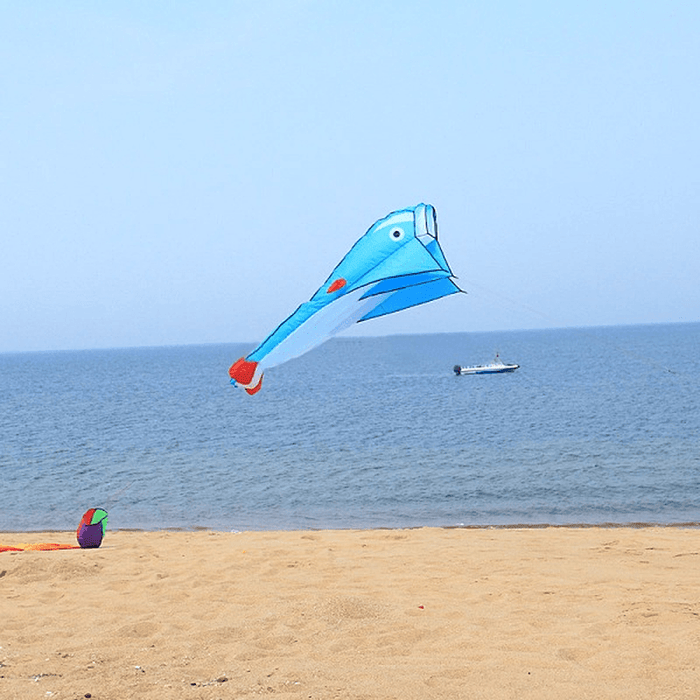 3D Huge Soft Parafoil Blue Dolphin Kite Outdoor Sport Entertainment Kite Frameless