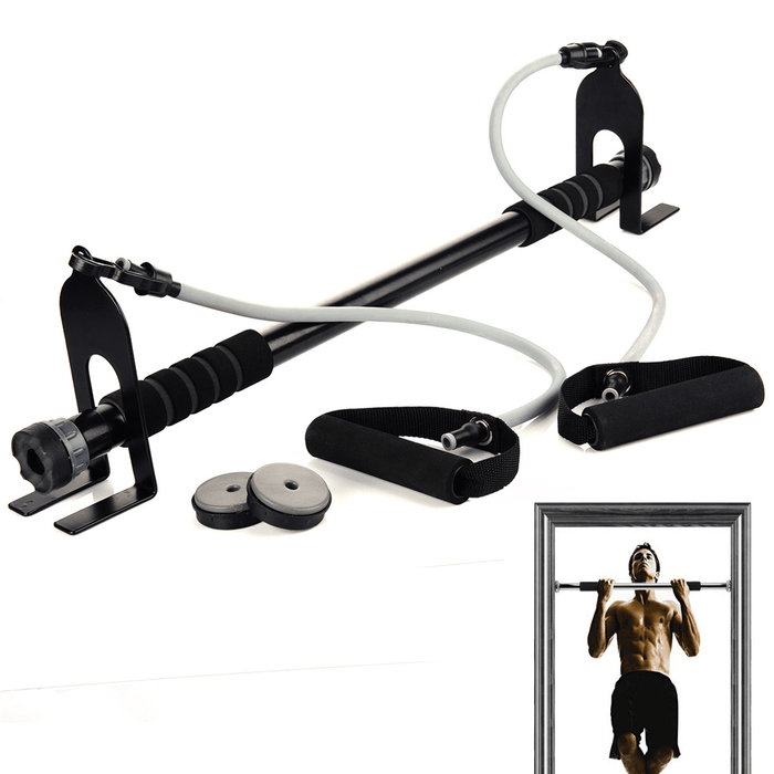 72-98CM Adjustable Door Horizontal Bar Chin Pull up Bar with Pull Rope Home Gym Workout Fitness Equipment